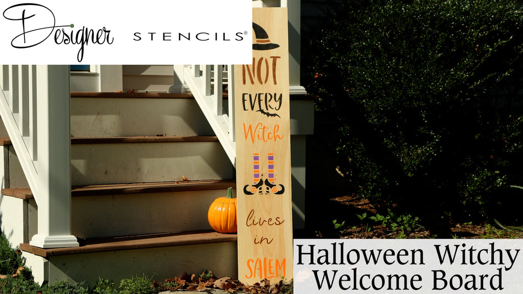 How to Stencil a Halloween Witchy Welcome Board