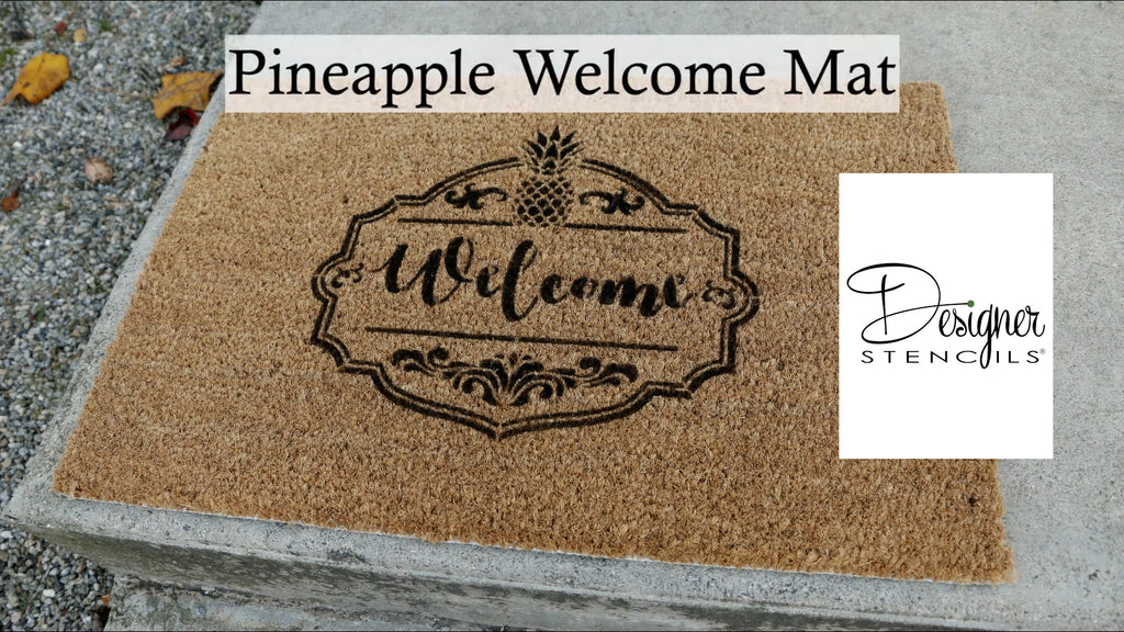 Ikea Door Mat Hack Welcome Pineapple Stencil