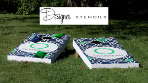 Custom Monogram Stenciled Cornhole Boards