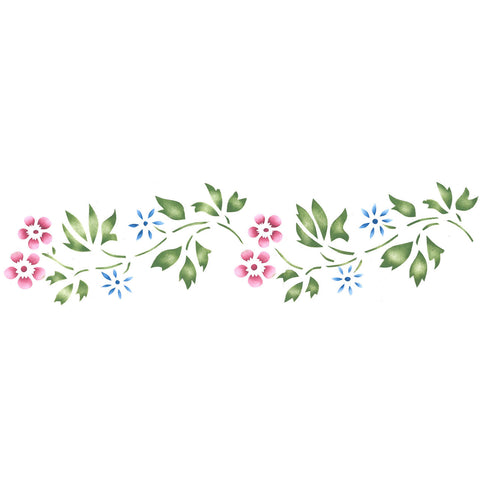 Floral Wall Stencil Border