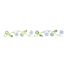 Small Floral Wall Stencil Border