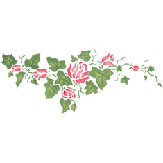 Large Rose Ivy Wall Stencil Border