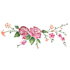 Rose Spray Wall Stencil Border