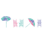 Beach Chairs and Umbrella Wall Stencil