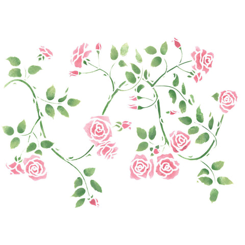 Twisting Rose Wall Stencil Border