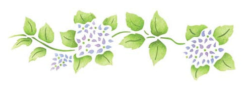 Mini Hydrangea Wall Stencil Border