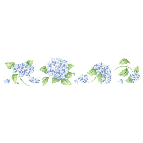 Small Hydrangea Wall Stencil Border