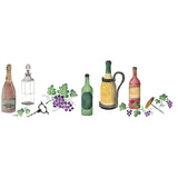 Wine Bottle Wall Stencil Border