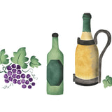 Wine Bottle Wall Stencil Border