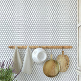 Chicken Wire Mesh Allover Wall Stencil ON A KITCHEN WALL