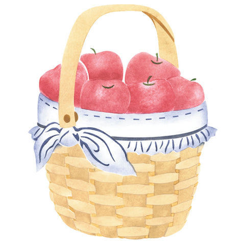 Small Apple Basket Wall Stencil