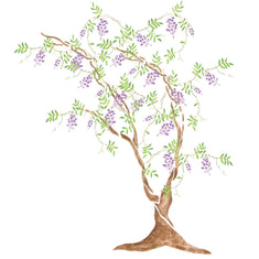 Wisteria Tree Wall Stencil