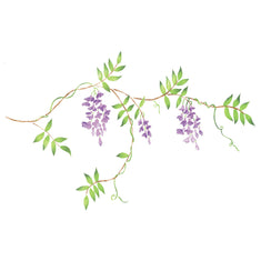 Large Wisteria Vine Wall Stencil Border