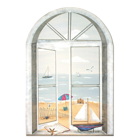 Seascape Window Wall Stencil