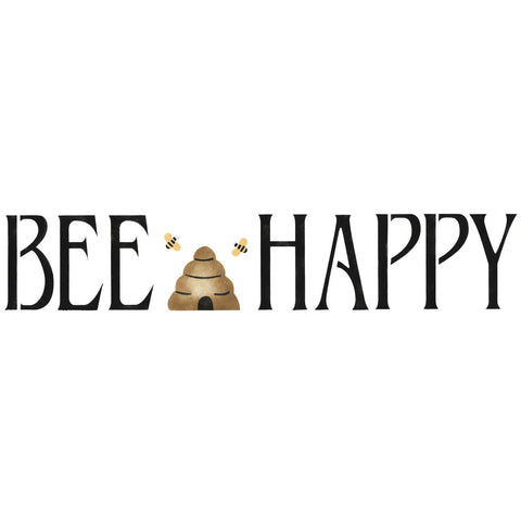 Bee Happy Lettering Wall Stencil