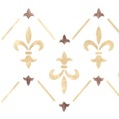 Chevron Fleur de Lis Wall Stencil Border