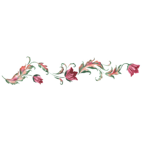 Acanthus Tulip Wall Stencil Border