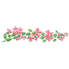 Bougainvillea Flower Wall Stencil Border