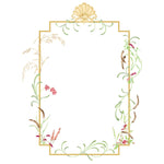 Scroll and Floral Dining Panel Wall Stencil