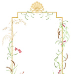 Scroll and Floral Dining Panel Wall Stencil