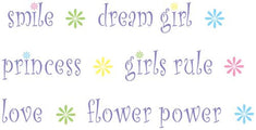 Girly Wording Wall Stencil