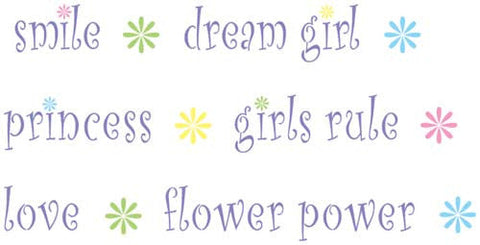 Girly Wording Wall Stencil