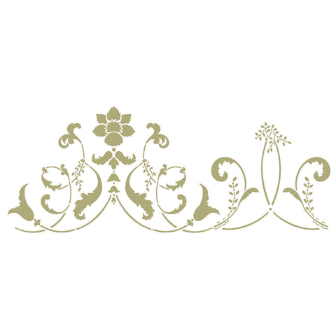 Large Scroll Wall Stencil Border