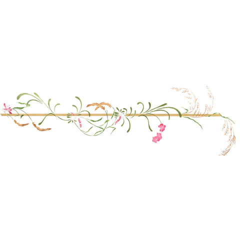 Wild Flower Wall Stencil Border