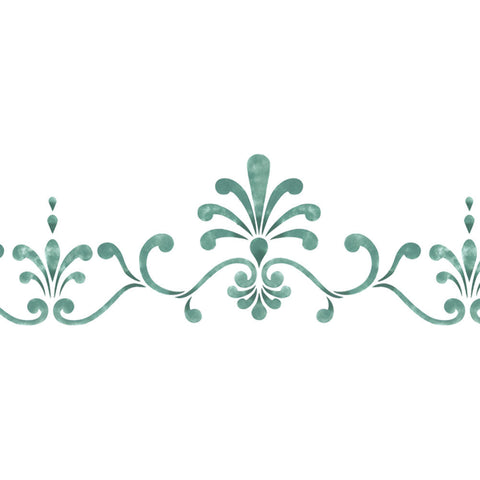 Scallop and Swirl Wall Stencil Border