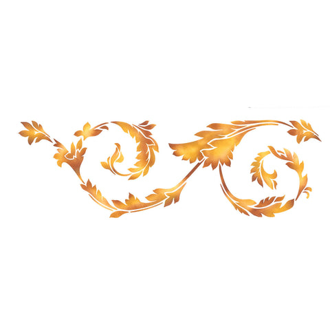 Acanthus Leaf Swirl Wall Stencil Border