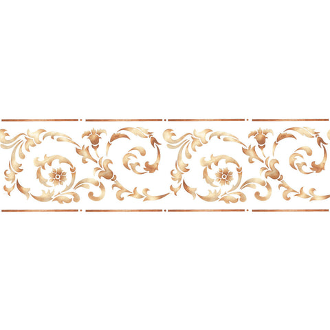 Acanthus Stripe Wall Stencil