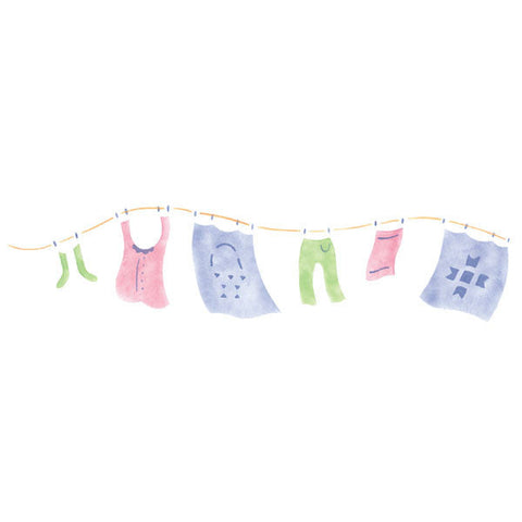 Simple Clothesline Wall Stencil