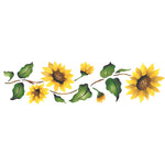 Detailed Sunflower Wall Stencil Border