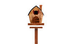 Cottage Bird House with Pole Wall Stencil