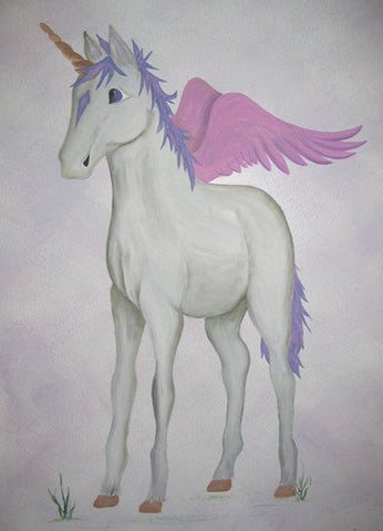 Pegasus Unicorn Foal Wall Stencil