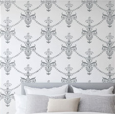 Petite Antique Wallpaper Wall Stencil PAINTED ONTO A WALL