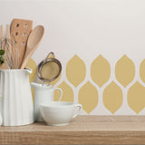 Lemonesque Border Wall Stencil applied along a kitchen wall