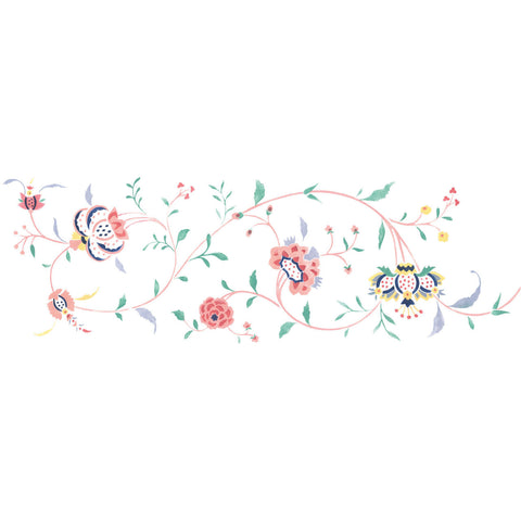 Winterthur McIntire Floral Crewel Border Wall Stencil