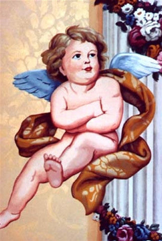 Tough Guy Cherub Wall Stencil by Jeff Raum