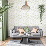 Ginkgo Wallpaper Wall Stencil - Room Setting