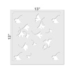 Ginkgo Wallpaper Wall Stencil - Dimensions