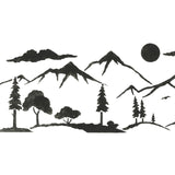 Mountain Silhouette Landscape Wall Stencil