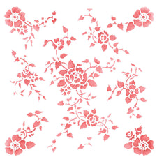 Floral Rose Wallpaper Wall Stencil