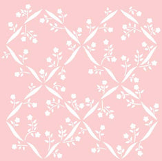 Floral Lattice Wallpaper Wall Stencil