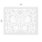 Arts and Crafts Tulip Allover Wall Stencil - Dimensions