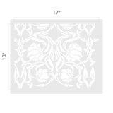 Arts and Crafts Tulip Allover Wall Stencil - Dimensions