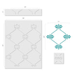 Chinese Lattice Allover Wall Stencil - Dimensions