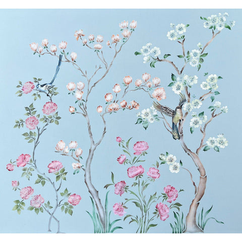 Chinoiserie Tree Mural Wall Stencil