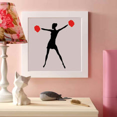 Cheerleader Wall Stencil In Frame