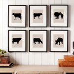 Cow Stencils painted in framed art